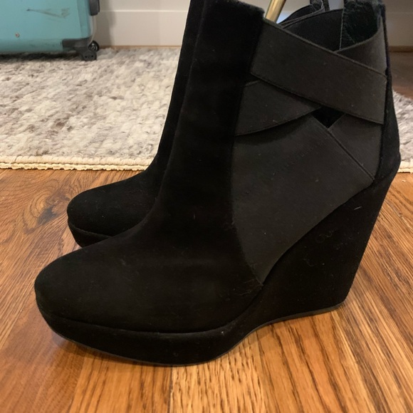 Stuart Weitzman Black Wedge Booties - Picture 8 of 9